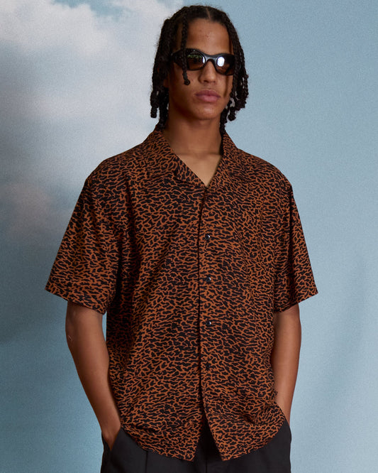 Utopias Print Shirt - Brown Horn