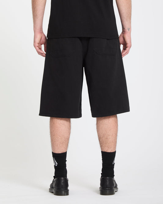Chillow Pleat 24 in Elasticated Waist Chino Short - Black