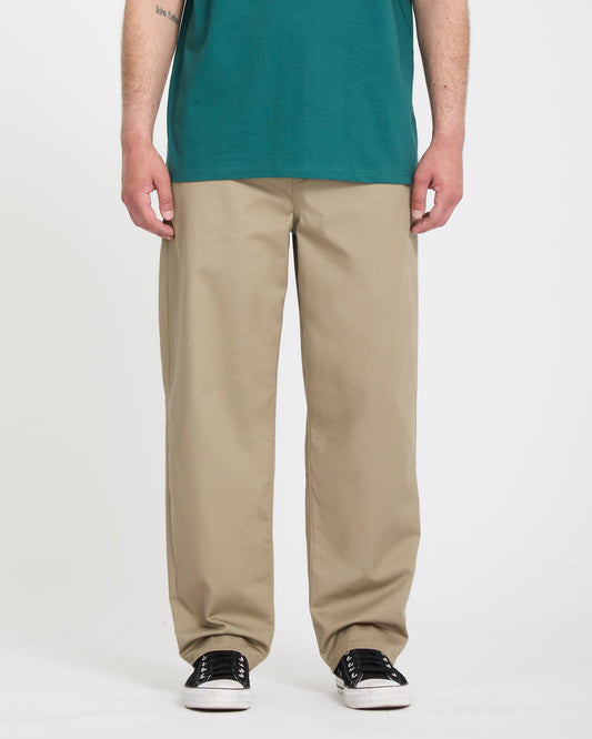 Freazy Loose Elasticated Waist Trousers - Khaki