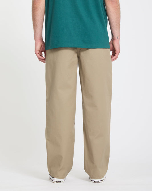 Freazy Loose Elasticated Waist Trousers - Khaki