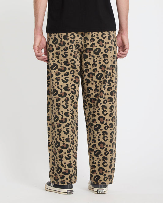 Freazy Loose Elasticated Waist Jeans - Cheetah