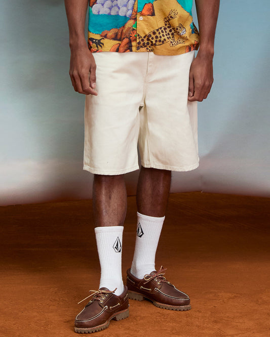 Billow 22 in Denim Short - Dirty White
