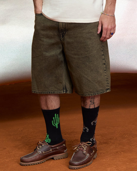 Billow 22 in Denim Short - Sage Leaf