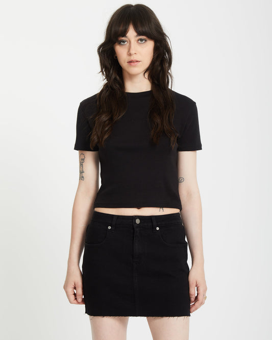 Volcomstone Tight Crop T-Shirt - Black