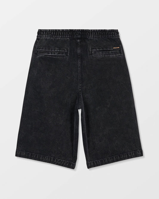 Freazy Loose Denim Elasticated Waist Short - Blackity Black - (KIDS)