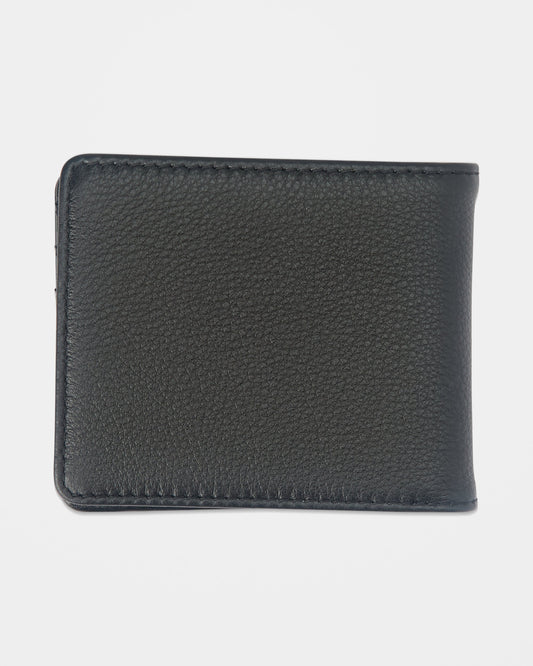 Single Stone Leather Wallet - Black