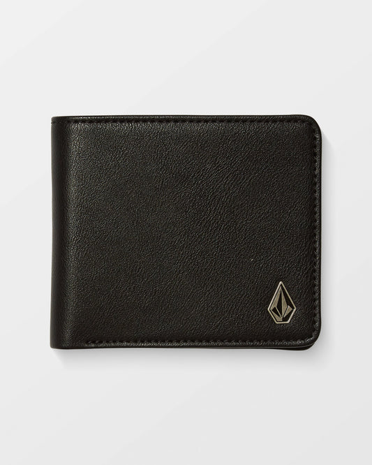 Slim Stone Large Wallet - Black