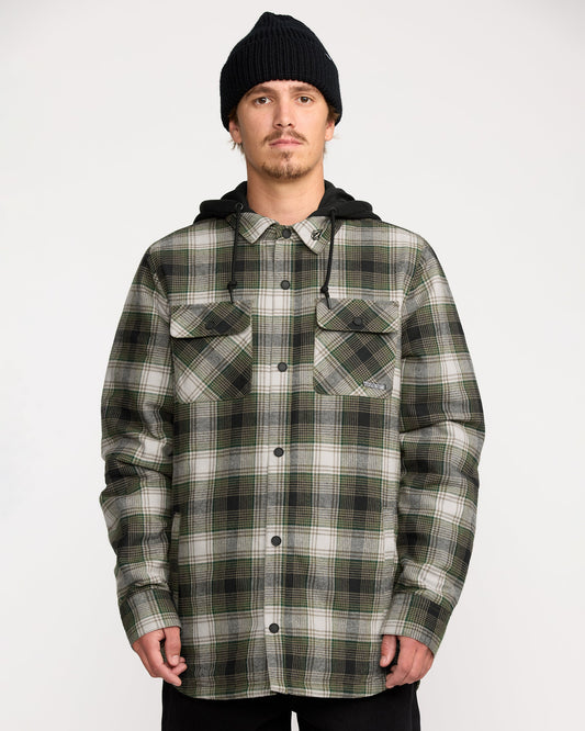 Kenson Insulated Flannel Jacket - Black Green