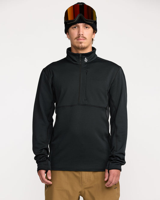 Gridlock Mock Neck Sweatshirt - Black