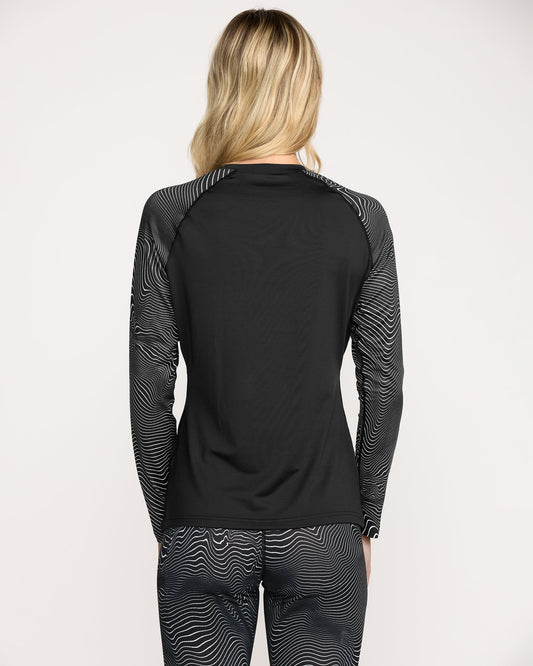 W V-Science Base Layer Top - Black White