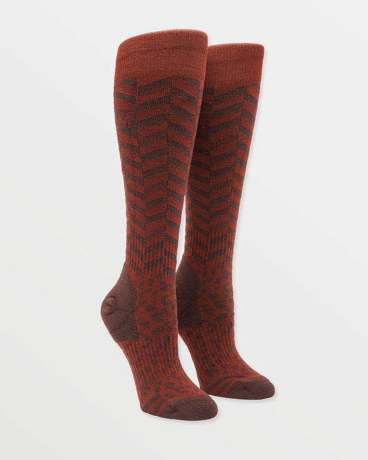 Cheetah Chev Otc Socks - Henna