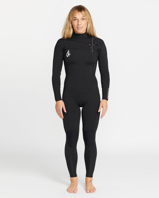 3/2Mm Chest Zip Wetsuit - BLACK