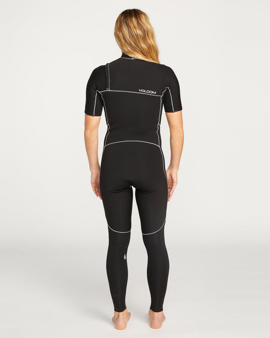 2Mm Short sleeve Chest Zip Wetsuit - BLACK